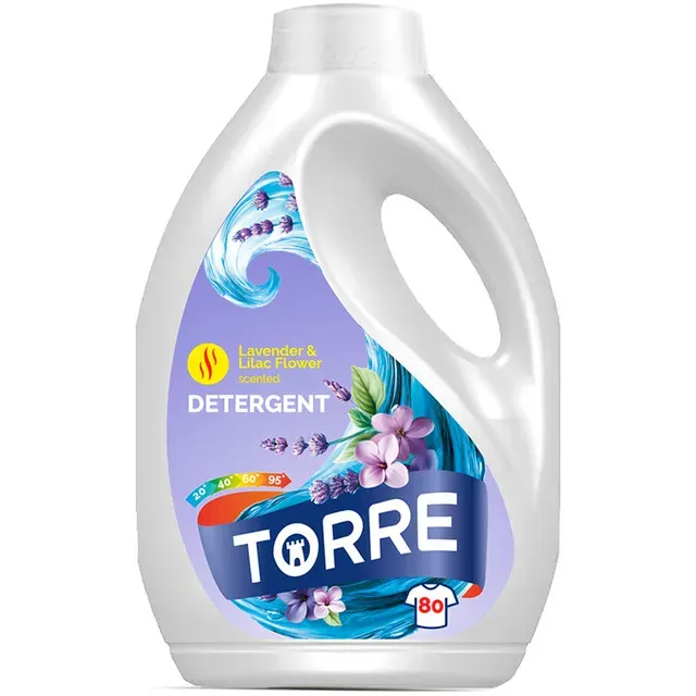 Detergent gel Torre Lavender & Lilac Flower, 80 spalari, 3.6 l