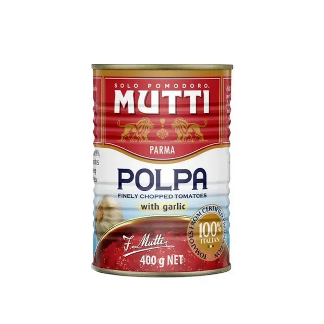 Rosii taiate fin cu usturoi Mutti, 400 g