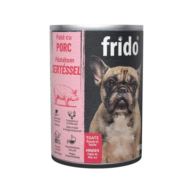 Pate cu porc pentru caini adulti Frido, 400 g