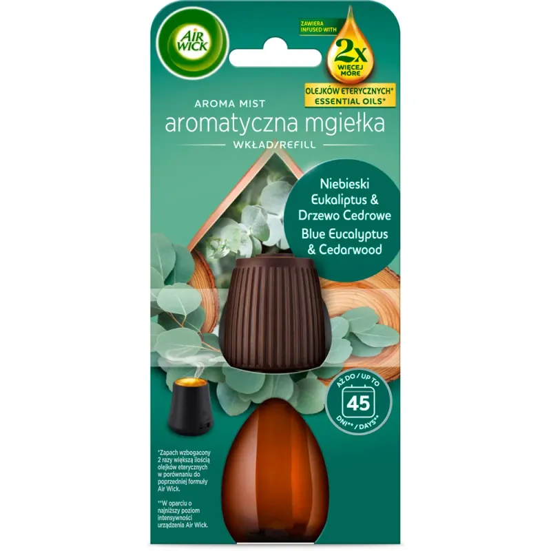 Rezerva pentru difuzor de parfum Air Wick Eucalipt si Lemn de Cedru, 20 ml