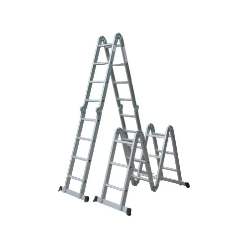 Scara aluminiu multifunctionala cu platforma Smart Storage 66351, 4 trepte, 4 tronsoane, 150 kg greutate maxima admisa, 470 cm inaltime maxima scara deschisa