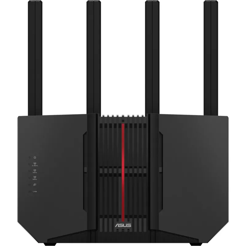 Router Gaming Wireless ASUS RT-BE92U, BE9700, Tri-Band, Quad-Core 2.0GHz CPU, 256MB/1GB Flash/RAM, 4K-QAM, MLO, 10G WAN/LAN port, AiProtection Pro, Adaptive QoS, VPN Fusion, Instant Guard, IPTV, OFDMA, MU-MIMO, UTF-8 SSID, Port forwarding, AiMesh