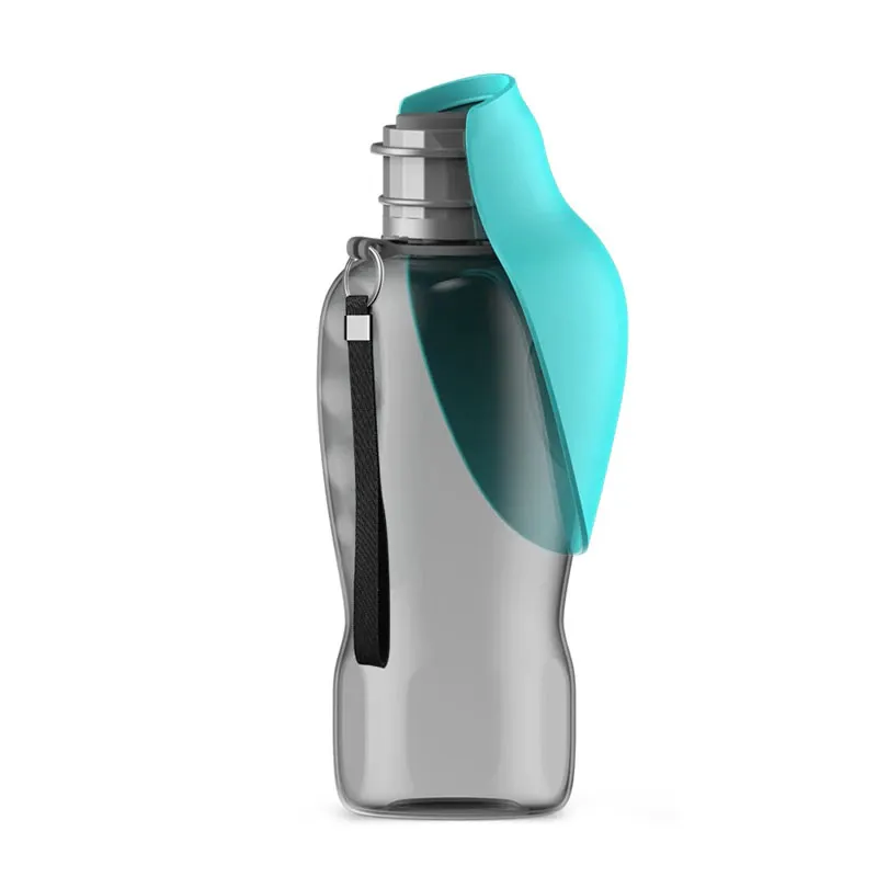 Sticla de apa portabila pentru caini si pisici NEXTLY, 800ml, sistem de blocare al apei, anti-scurgere, agatatoare, potrivita pentru orice talie, ABS, negru-verde