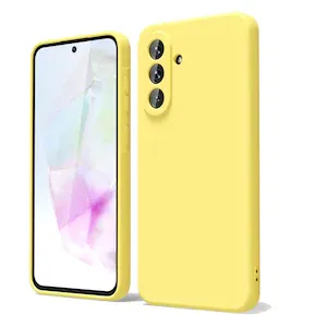 Husa pentru Samsung Galaxy A56 Daden® Silicon Soft, Ultra Slim, Protectie sporita, Interior de microfibra, Galben
