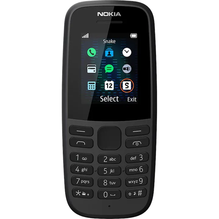 Nokia 105 (2019), Single SIM, Black
