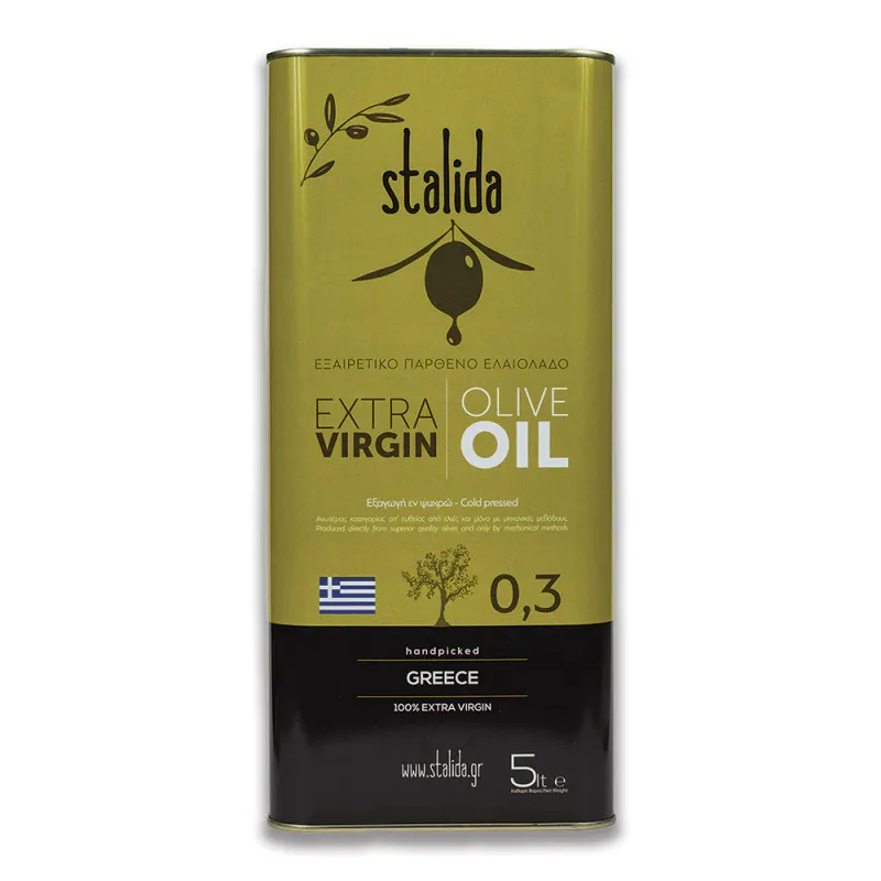 Ulei de masline extra virgin Stalida 5L,0,3, presare la rece, din familia Damposis recolta 2025/2026 Veria, Grecia, varietate koroneiki, fara pesticide, gust fructat catifelat