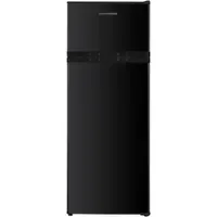 Frigider cu doua usi Heinner HF-H2206BKE++, 206 L, lumina LED, 3 rafturi de sticla, Clasa E, H 143 cm (Negru)