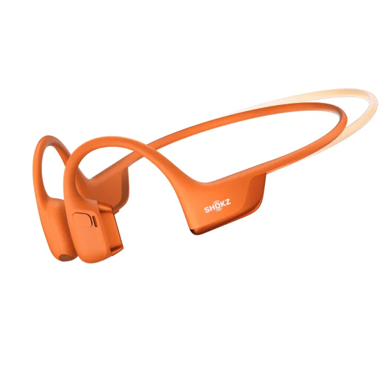 Casti alergare wireless, Shokz OpenRun Pro 2 Mini, Bluetooth, Conductie osoasa, Autonomie 12 ore, IP55, Portocaliu