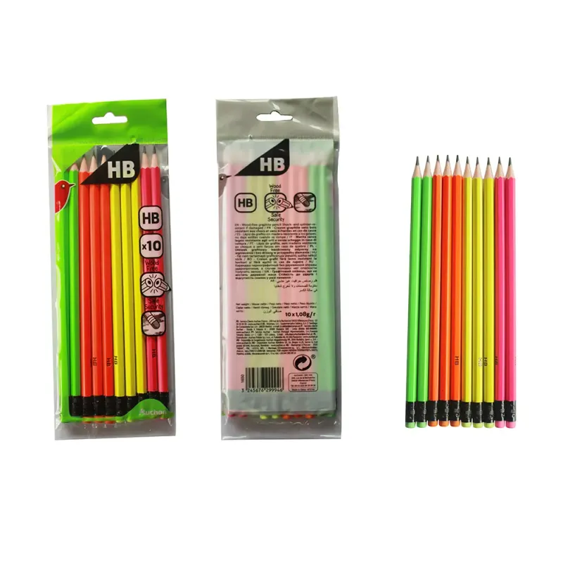 Set 10 creioane grafit cu radiera Auchan