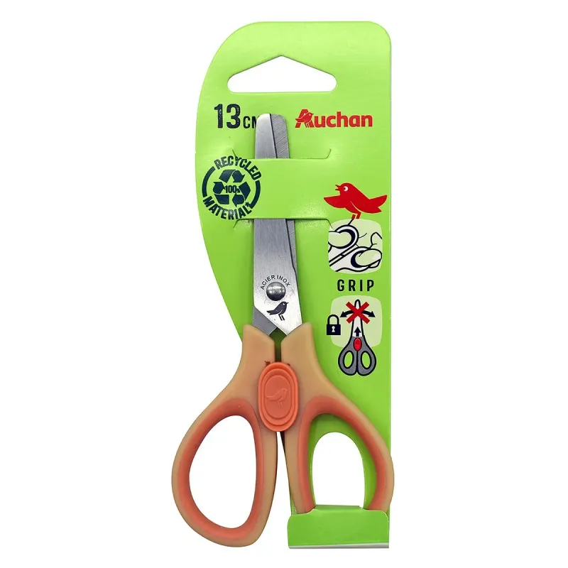 Foarfeca Auchan cu sistem de securizare, 13 cm, diverse culori