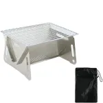 Gratar de gradina portabil, Gratar portabil mini, 17", din otel inoxidabil, design detasabil, cu ventilatie, pentru camping si picnic