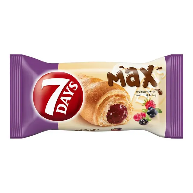 Croissant cu umplutura de fructe de padure 7 Days, 80 g