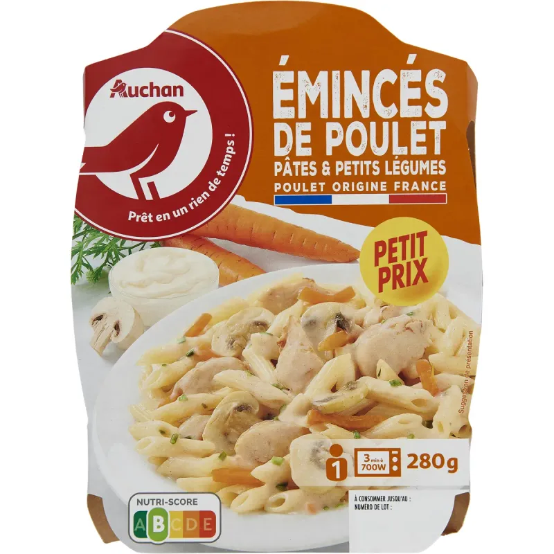 Paste cu legume si pui Auchan, 280 g