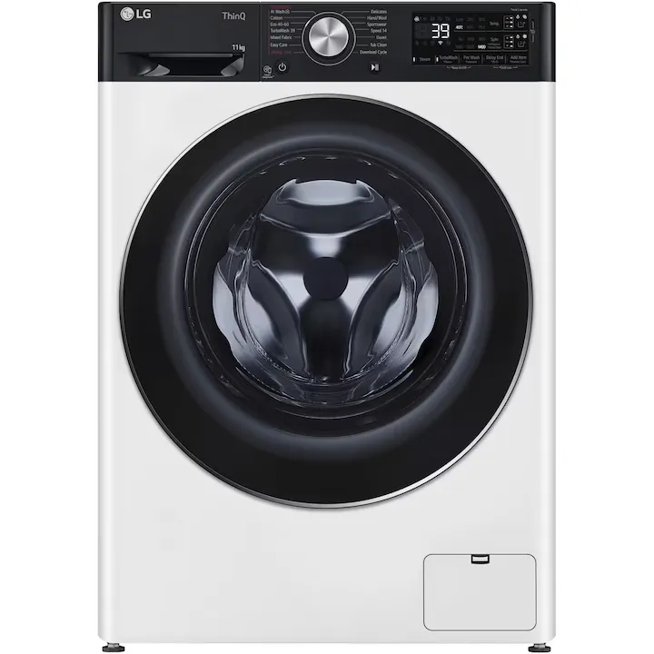 Masina de spalat rufe LG F4WR711S3HA, 11 kg, 1400 rpm, Clasa A, Motor AI Direct Drive, Auto Dose, WiFi, Smart Diagnosis, TurboWash, Alb