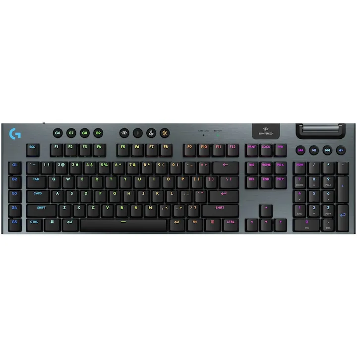 Tastatura Mecanica Gaming Logitech G915 X LIGHTSPEED, Tactile, Low-Profile, Wireless, Negru