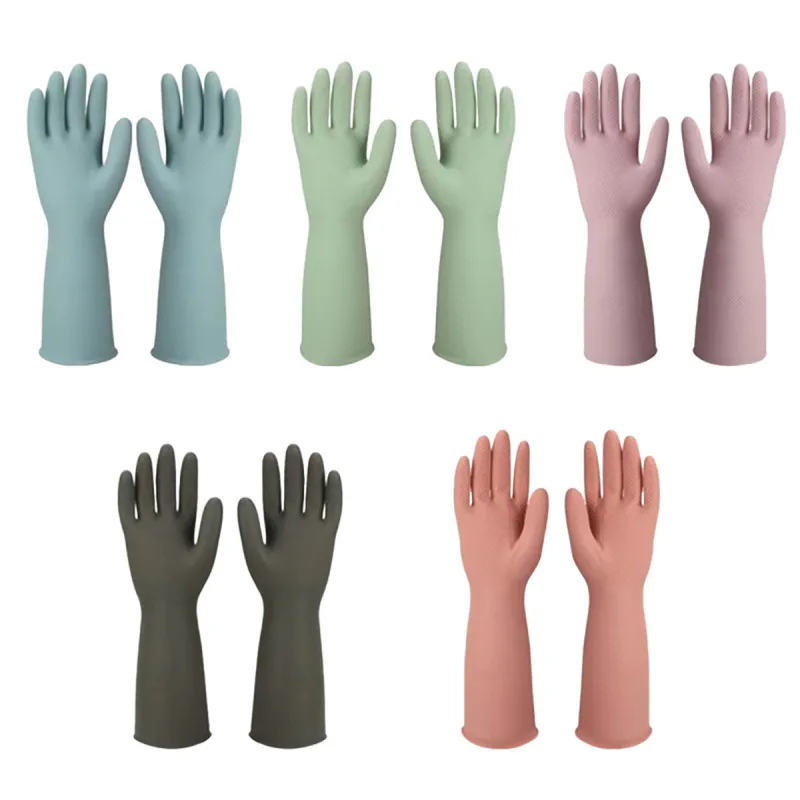 Set 5 perechi manusi bucatarie, ALLFYL, Cauciuc/Latex, Rezistente la apa, Multicolor