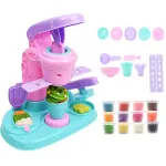 Set Plastilina Creativ, Hggzeg, Aparat pentru burgeri, Model de masina de inghetata, 12 Culori diferite de pasta modelatoare, Usor de Folosit si Curat, Jucarie educativa, Interactiva, Nu se Usuca/Lipeste, 3ani+, ABS, 19x13x17.5cm