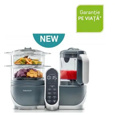 Robot multifunctional 5 in 1 BABYMOOV Nutribaby+ A001124, 1500ml, 750W, gri-alb