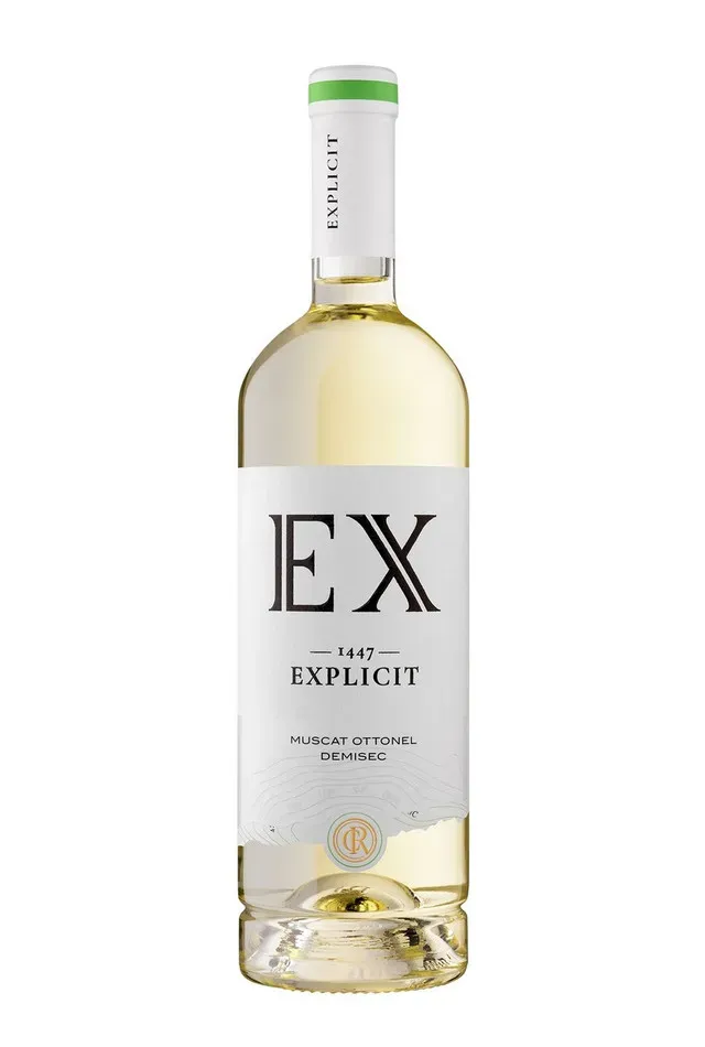 Vin alb demisec Cramele Recas Explicit, Muscat Ottonel, 0.75 l