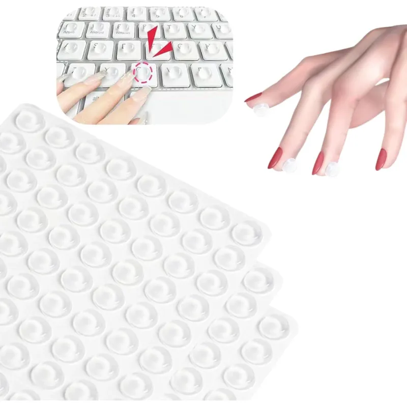 Clear Keyboard Film pentru Nail Art, Nail Beauty Protection Typing Silicone Particles, Reutilizabil Capac de tastatura adeziv pentru unghii lungi Typing si Gaming, Universal Cover pentru Laptop 8 * 2MM, 100pcs