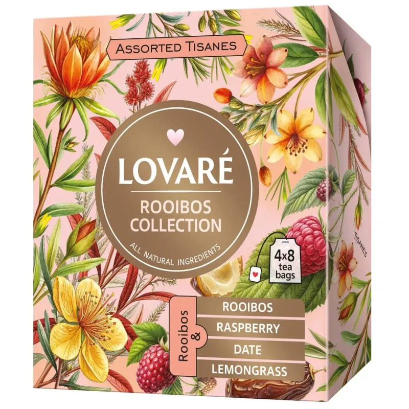 Colectie de ceai de rooibos asortat Lovare Rooibos Collection, 32 pliculete