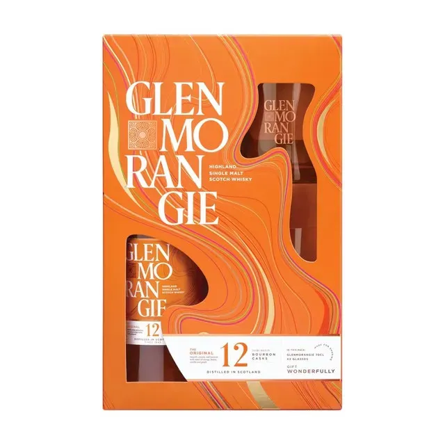 Whisky Single Malt Glenmorangie 12 ani, alcool 40%, 0.7 l + 2 pahare