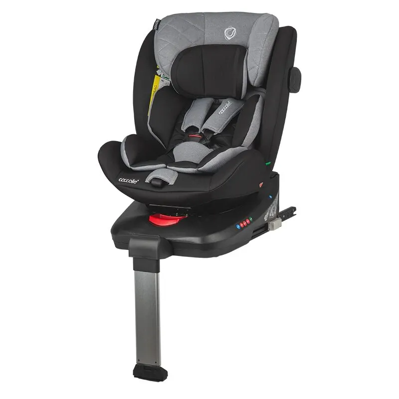 Scaun auto rotativ Coccolle Vigo Isofix iSize 40-150 cm sau 0-36 kg, cu picior de fixare, Diamond Black