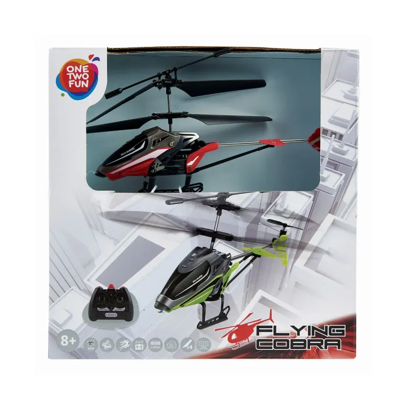 Elicopter de 21 cm cu telecomanda cu 3 radiocanale One Two Fun
