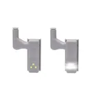 Set 2 lampi LED pentru dulap cu atasare pe balamale, 1.5 W, 7 cm, baterii incluse, Universale, Gri