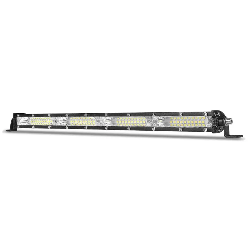 Proiector LED bar auto, Axroad Mall, Led bar ultra subtire, Impermeabil, Montaj usor, Rezistent la vreme dificila, 120W, Iluminare puternica, Pentru camion, tractor, ambarcatiuni, Aluminiu, 38.3*3cm, Negru