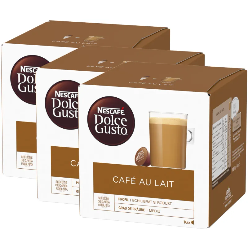 Set 3 x Capsule Nescafé Dolce Gusto Café Au Lait, 48 capsule, 480g