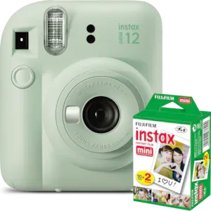 Aparat foto instant Fujifilm Instax Mini 12 Green Mint + Film Mini 2x10