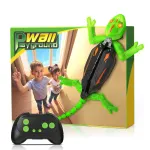 Gecko Jucarie Catarata de Perete, Robot de Jucarie Interactiv, AjieQaQ®, Distractiv, cu Telecomanda si Ochi LED, Reincarcabil, Dezvolta Coordonarea Mana-Ochi, Miscari Flexibile, Cadou pentru Copii Baieti si Fete, 3 ani+, 33.2x16.8x4.3 cm, Negru/Verde