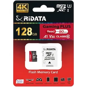 Card Micro SDXC 128GB, Ridata, clasa 10, 4K, UHS-I U3 V30, adaptor SD