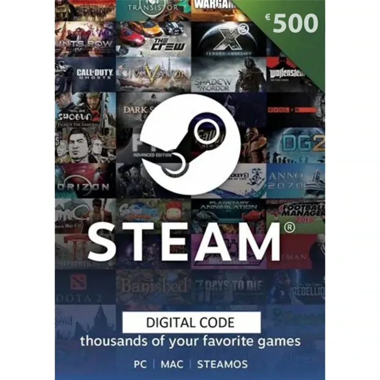 Card Steam Wallet 500 EURO (CD Key, Scop Multiplu)