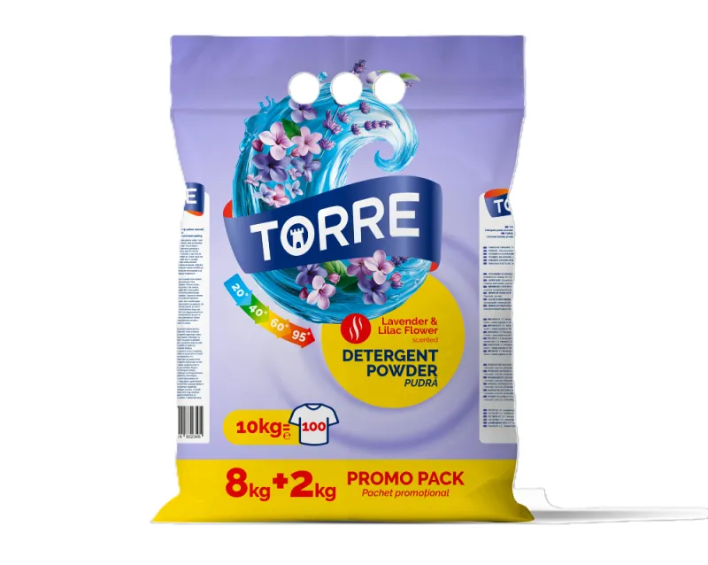 Detergent pudra Torre lavanda si liliac, 80 spalari, 8+2 KG Promo