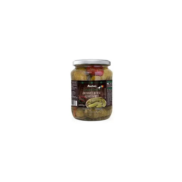 Castraveti picanti in otet Auchan, 680 g