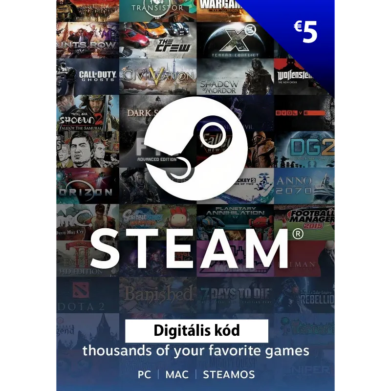 Card Steam Wallet 5 EURO ( Cd Key, Scop Multiplu)