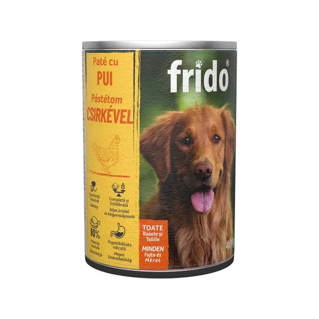 Pate cu pui pentru caini adulti Frido, 400 g