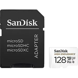 Card de memorie SANDISK High Endurance, microSDXC, 128GB, 100MB/s, clasa 10/U3/V30, UHS-I, adaptor