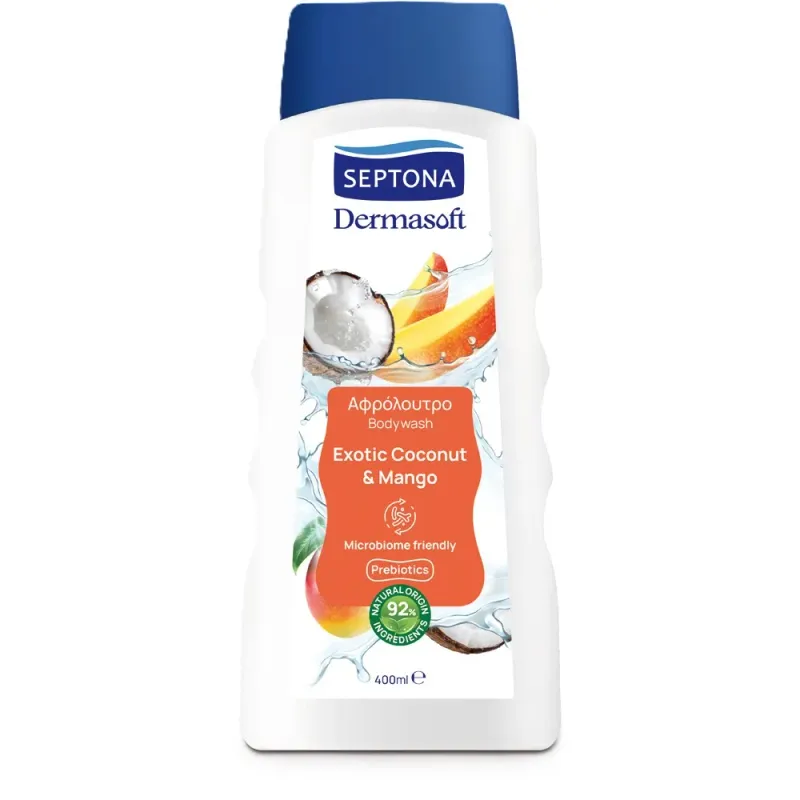 Gel de dus Septona Dermasoft, cu aroma de cocos si mango, 400 ml