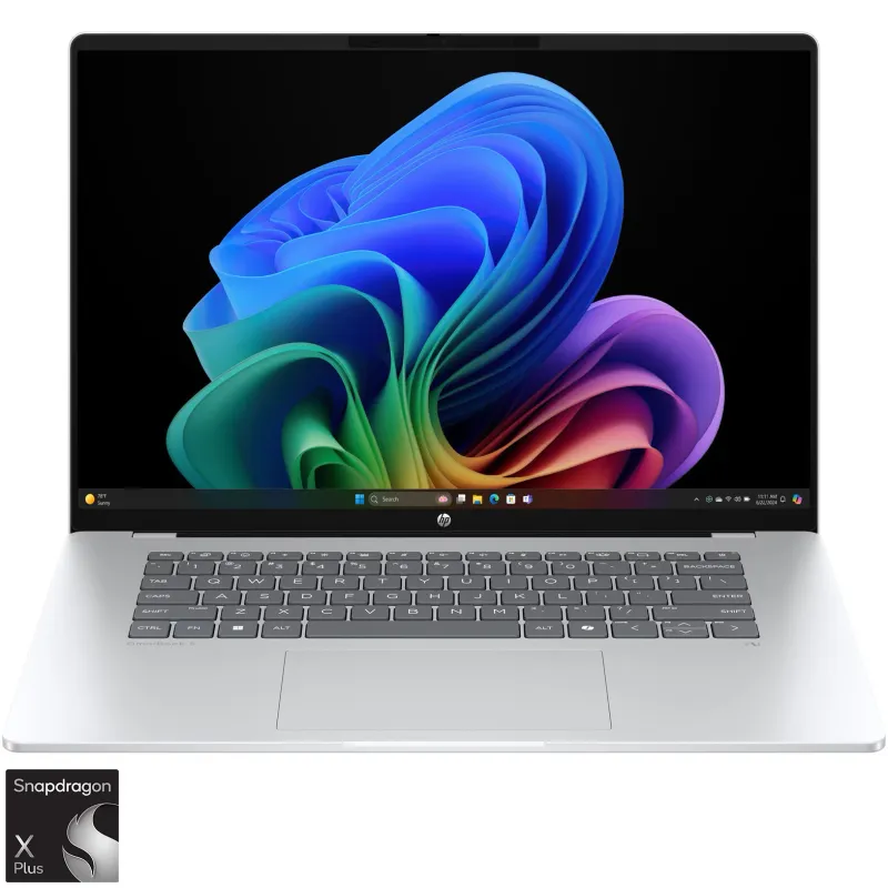HP OmniBook 5 NG AI 16-bf0000nn cu procesor Qualcomm® Snapdragon X Plus - X1P-42-100 pana la 3.4GHz, 16.0", WUXGA, 32GB RAM, 1TB SSD, Qualcomm® Adreno™, Windows 11 Home, Glacier Silver
