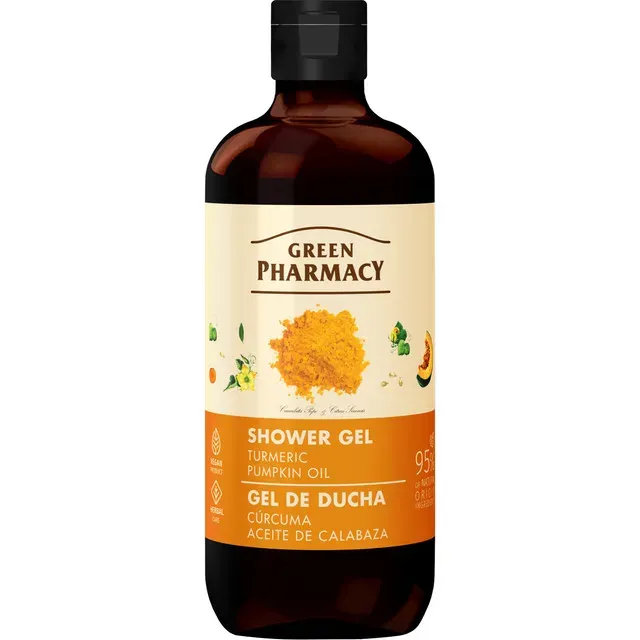 Gel de dus Green Pharmacy Turmeric si ulei de dovleac, 500 ml