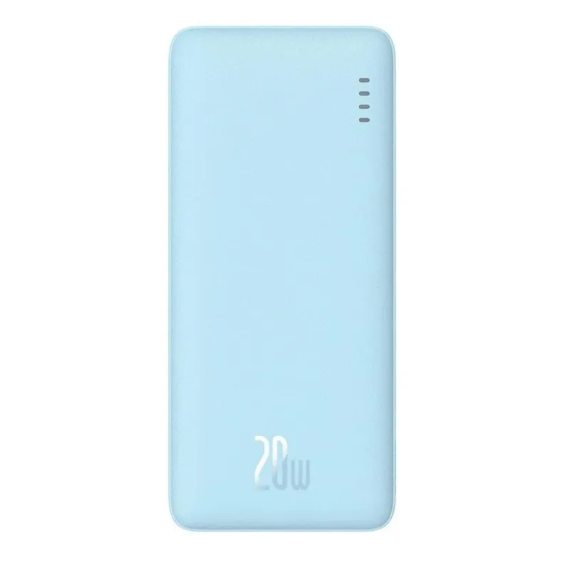 Acumulator extern Baseus Airpow, 20000mAh, 20W, Incarcare rapida, USB-C, USB-A, cablu USB-C la USB-A inclus, Albastru deschis