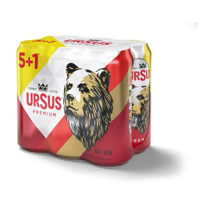 Bere Ursus Premium, 5+1 x 0.5 l