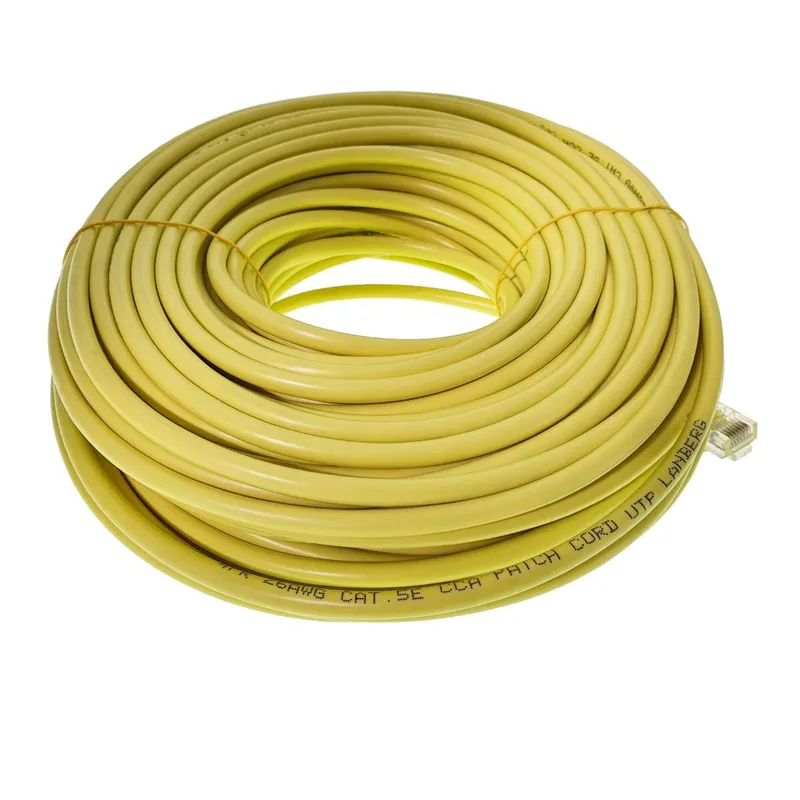 Cablu UTP, Lanberg 42783, cat 5e, mufat 2xRJ45, lungime 30m, AWG 26, 100 MHz, de legatura retea, ethernet, galben Galben 30 metru