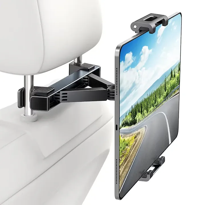 Suport Pentru Tableta Si Telefon Pentru Tetiera Masinii, Lungime Reglabila, Rotatie La 360 De Grade, Pliabil, Structura Triunghiulara, Suport Pentru Tableta Pentru Bancheta Din Spate A Masinii