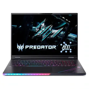 Laptop Gaming Acer Predator Helios 18 AI PH18-73-99E9, 18 Inch (45.72 cm), Acer ComfyView™ WQUXGA Mini LED 120Hz IPS display (non-glare), 3840 x 2400, 16:10, Intel® Core™ Ultra 9 Processor 275HX, 2.1 GHz base clock (Up to 5.4 GHz max. performance clock