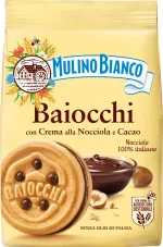 Biscuiti cu crema de alune de padure si cacao Mulino Bianco Baiocchi, 260 g