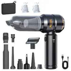 Aspirator portabil 3 in 1, ideal pentru masina si casa – putere mare de aspirare 18000 PA, motor silentios, functie umed/uscat. Usor, fara fir, cu multiple accesorii, filtre lavabile si husa de transport. Curatenie rapida oriunde